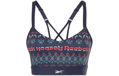 Reebok Ts Lux Strappy Bra Holid Sports Underwear Women's Marine Blue