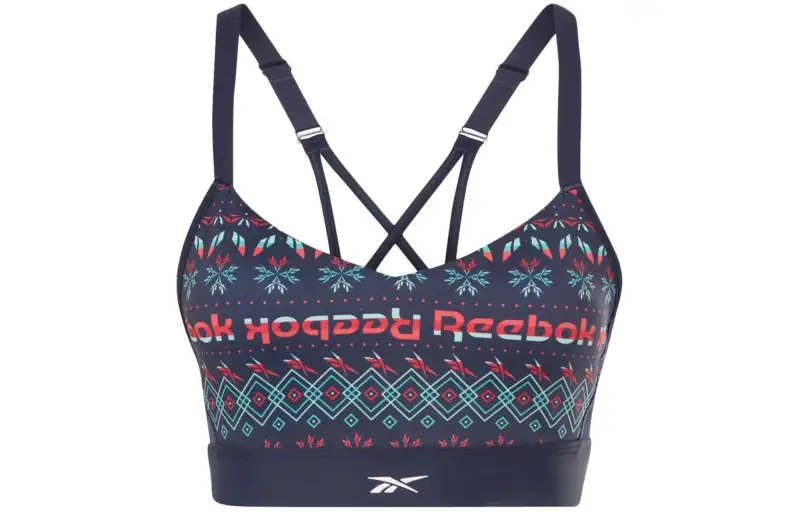 Reebok Ts Lux Strappy Bra Holid Sports Underwear Women's Marine Blue
