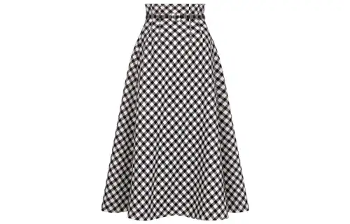 DIOR Quarterly New Products Casual Long Skirts Women's Black/White Moderate Mid Length A Line Skirt