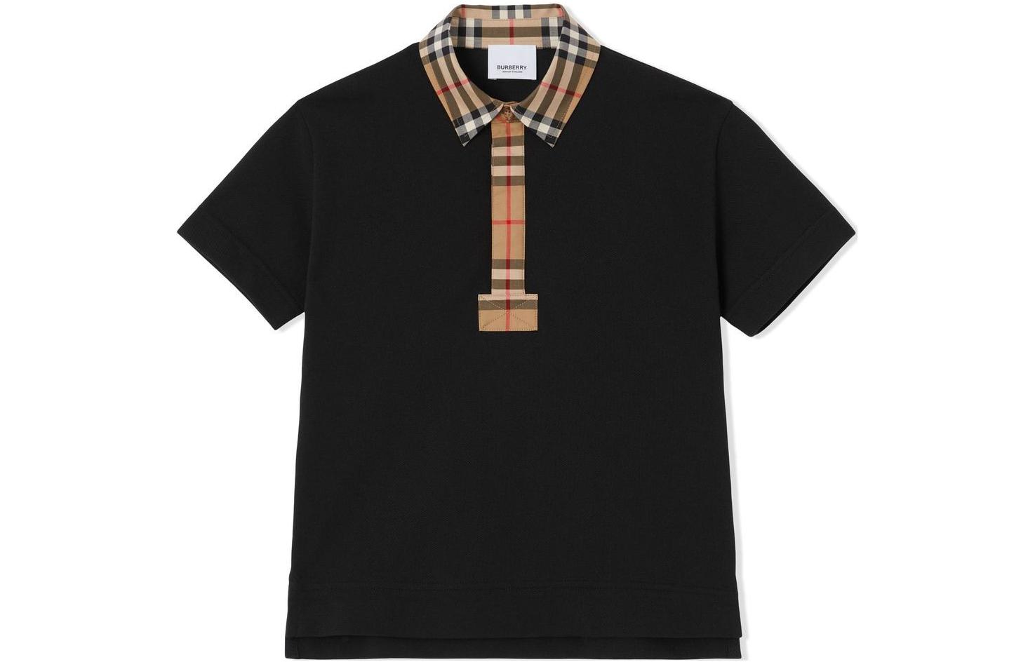 Мужская футболка Burberry В клетку (черная)