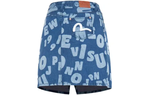 EVISU Denim Short Skirts Women's Denim Blue Moderate Short Other