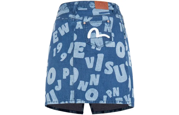 EVISU Denim Short Skirts Women's Denim Blue Moderate Short Other