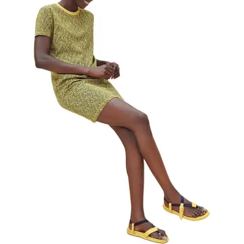HERMES SS24 Short Sleeved Dress Women's Premium Yellow