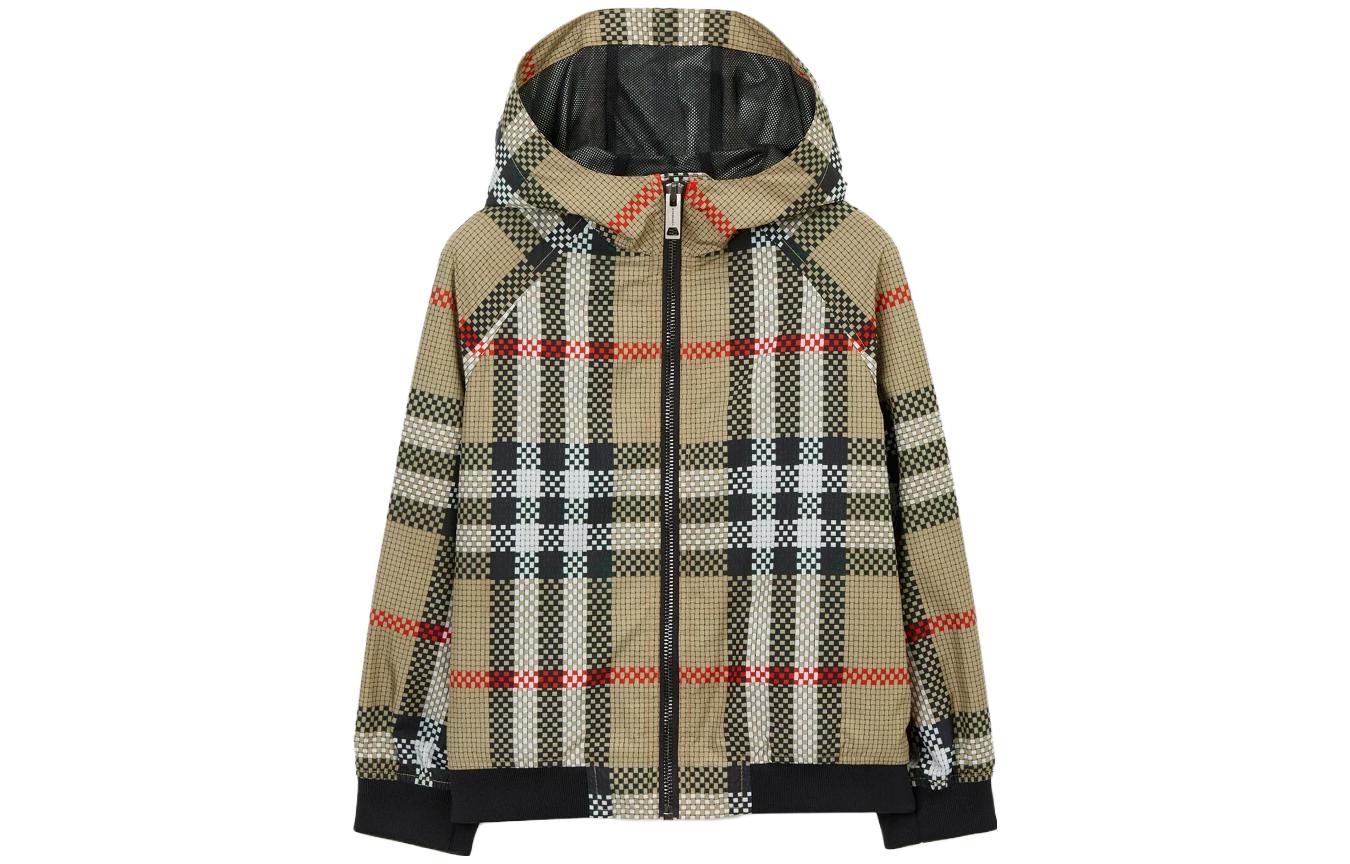 Мужская куртка Burberry в клетку (бежевая)