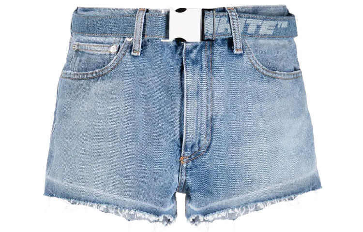 OFF WHITE SS22 Denim Shorts Women's Blue Moderate