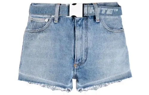 OFF WHITE SS22 Denim Shorts Women's Blue Moderate