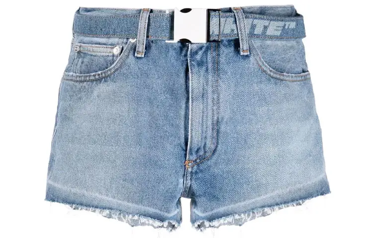 OFF WHITE SS22 Denim Shorts Women's Blue Moderate