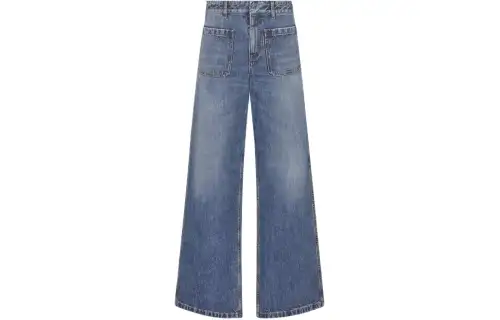 DIOR 8 Jeans Women's Blue Moderate Flared Pants