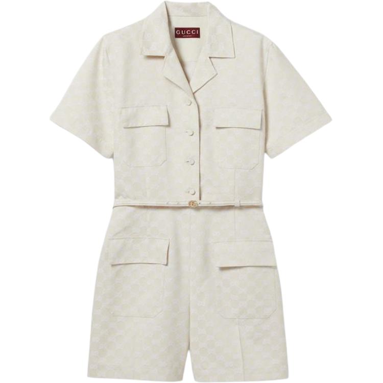 GUCCI Gg Cotton Gabardine Jumpsuit