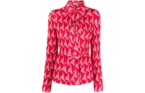 Bottega Veneta Shirts Women's Pink Pointed Collar Moderate