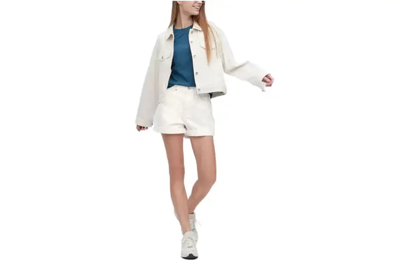 UNIQLO Denim Shorts Women's Ivory Moderate