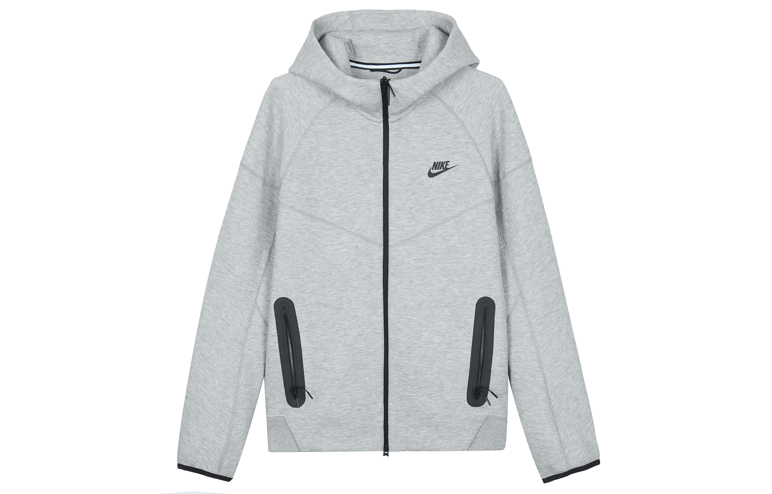 Куртка Nike Solid Color Double Zipper Hooded Jacket (серая)