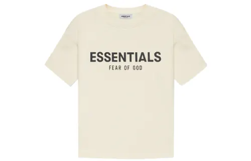 Fear of God Essentials SS21 Kids Short Sleeve Tee Buttercream/Cream Children's Clothing Series Basic Logo Short Sleeve T-shirt Children's Cream
