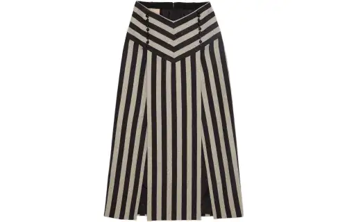 GUCCI Casual Long Skirts Women's Black/White Moderate Mid Length A Line Skirt