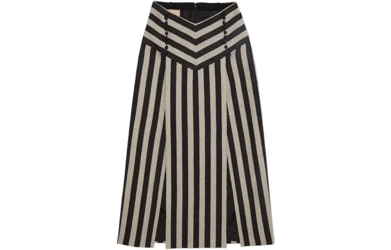 GUCCI Casual Long Skirts Women's Black/White Moderate Mid Length A Line Skirt