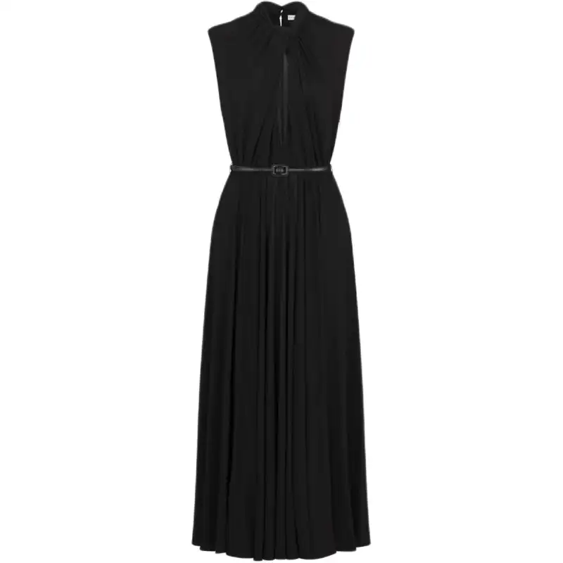 DIOR Pleated Sleeveless Dress