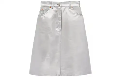 GUCCI Love Parade FW22 Casual Long Skirt Women's Silver
