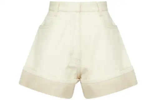 PRADA SS23 Denim Shorts Women's Beige Yellow