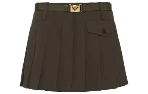 【RunwayPrevious Season】pleated gabardine miniskirt