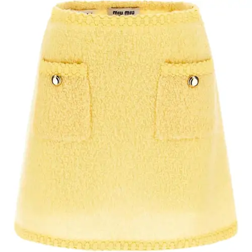 MIU MIU Casual Short Skirts Women's Yellow