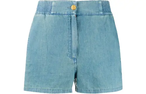 piped chambray shorts