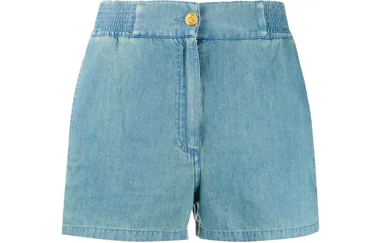 piped chambray shorts