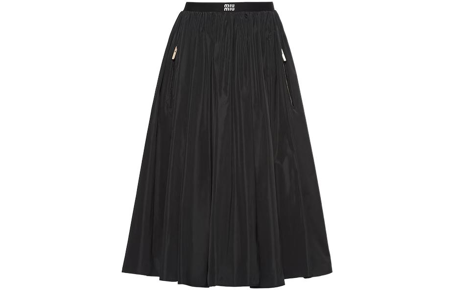 MIU MIU Full Technical-silk Skirt