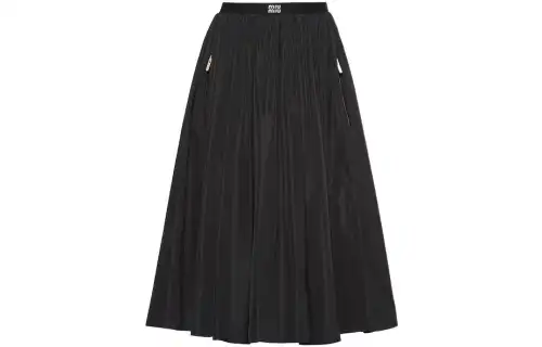 MIU MIU Full Technical-silk Skirt