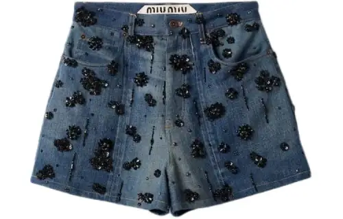 MIU MIU Denim Shorts Women's Blue