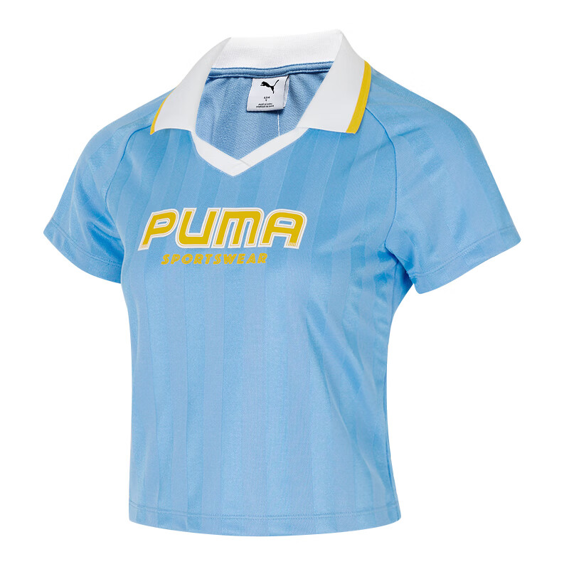 PUMA Puma, sports suit, breathable blue polo, with short sleeve