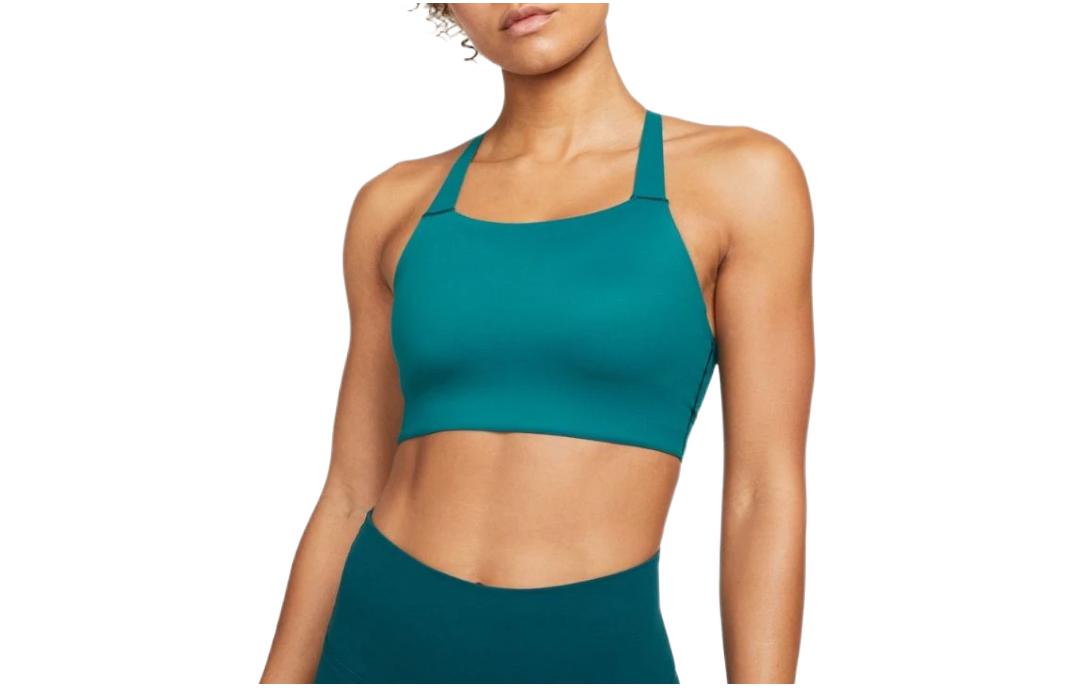 Nike Swoosh Luxe Medium Support Padded Sports Bra Blue