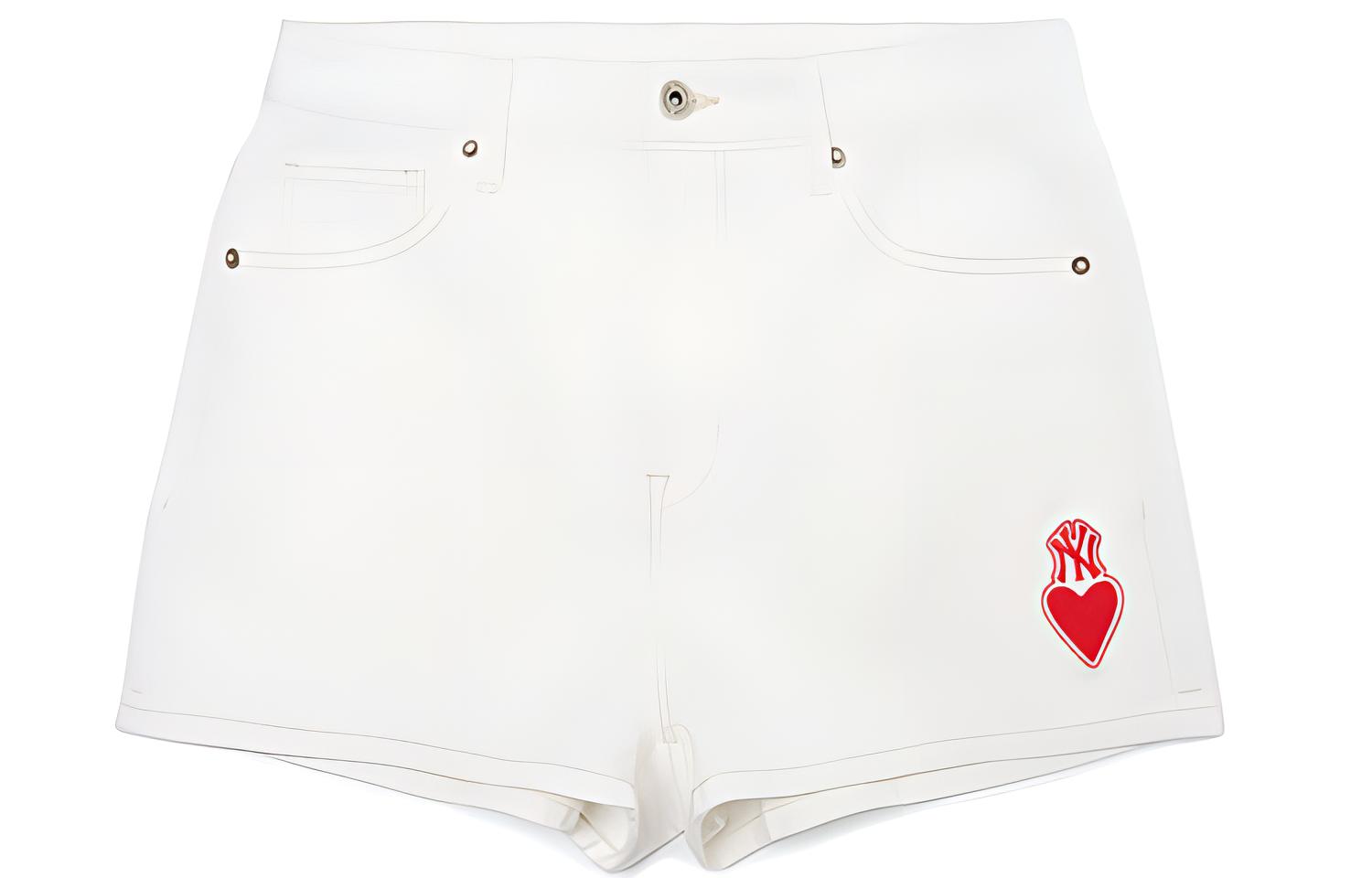 MLB Denim skirt for leisure, summer white shorts, with embroidery