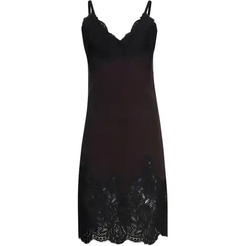 Burberry Lace-detailed Wool Slip Dress