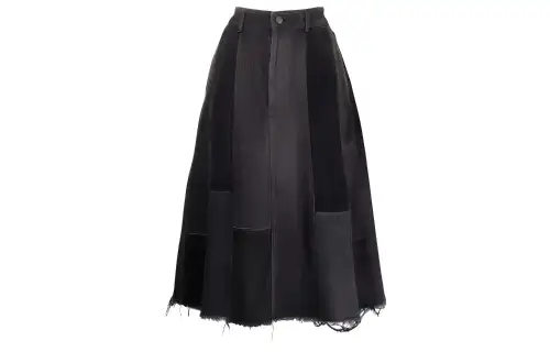 Balenciaga FW21 Denim Long Skirt Women's Black
