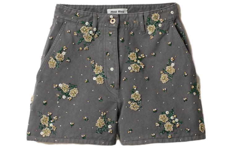 Miu Miu floral-embellished bermuda shorts