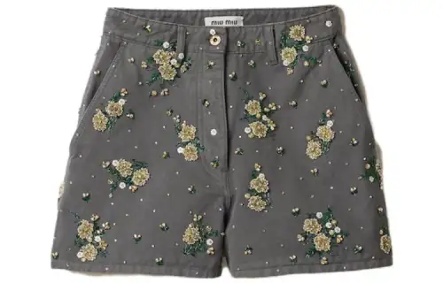 Miu Miu floral-embellished bermuda shorts