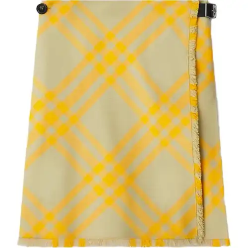 Burberry Check Frayed Skirt 'Hunter'
