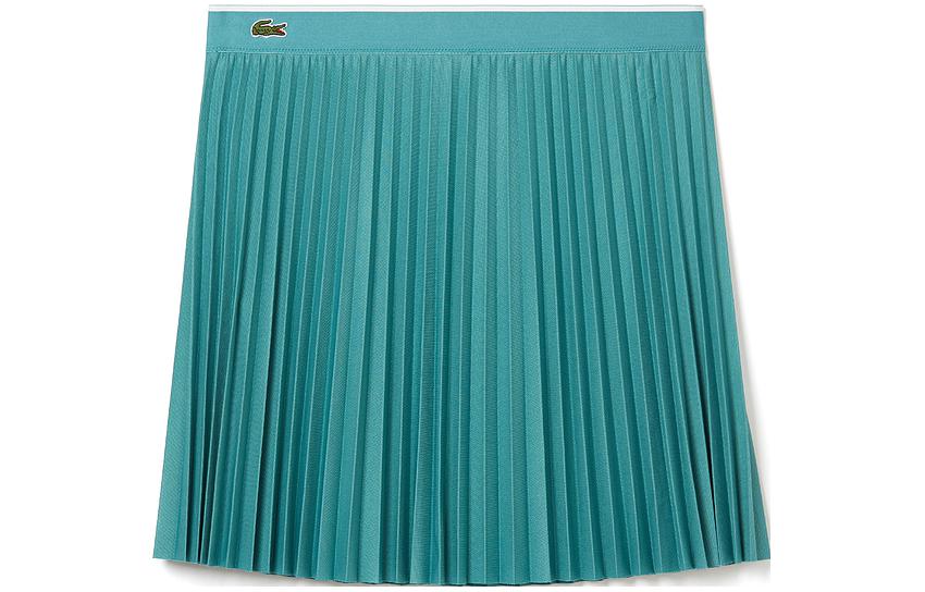 LACOSTE Casual Short Skirts Women's Tide Blue Moderate Short Pleated Skirt