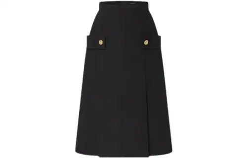 LOUIS VUITTON Casual Long Skirt Women's Black
