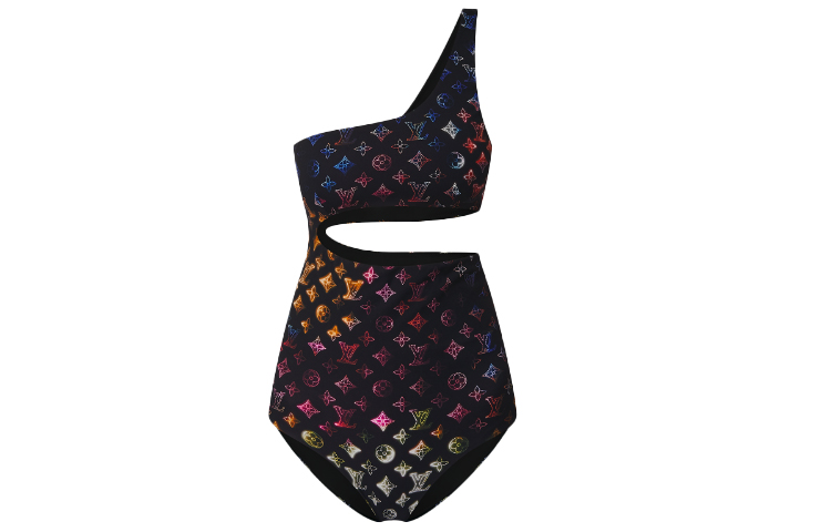 LOUIS VUITTON Neon Mahina Monogram One piece Swimsuit Black