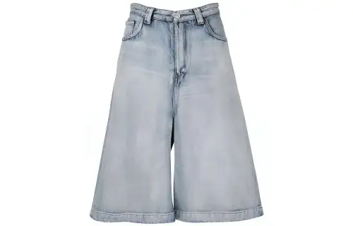 Balenciaga SS21 Denim Mid Length Pants Women's Blue