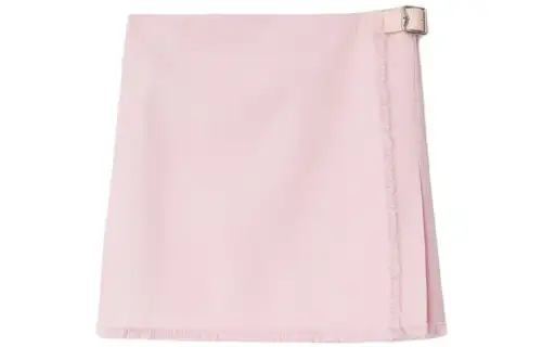 Burberry Pleated Frayed Edge Mini Skirt