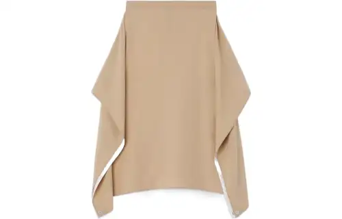 Burberry Casual Long Skirts Women's Soft Yellow Brown Moderate Mid Length A Line Skirt