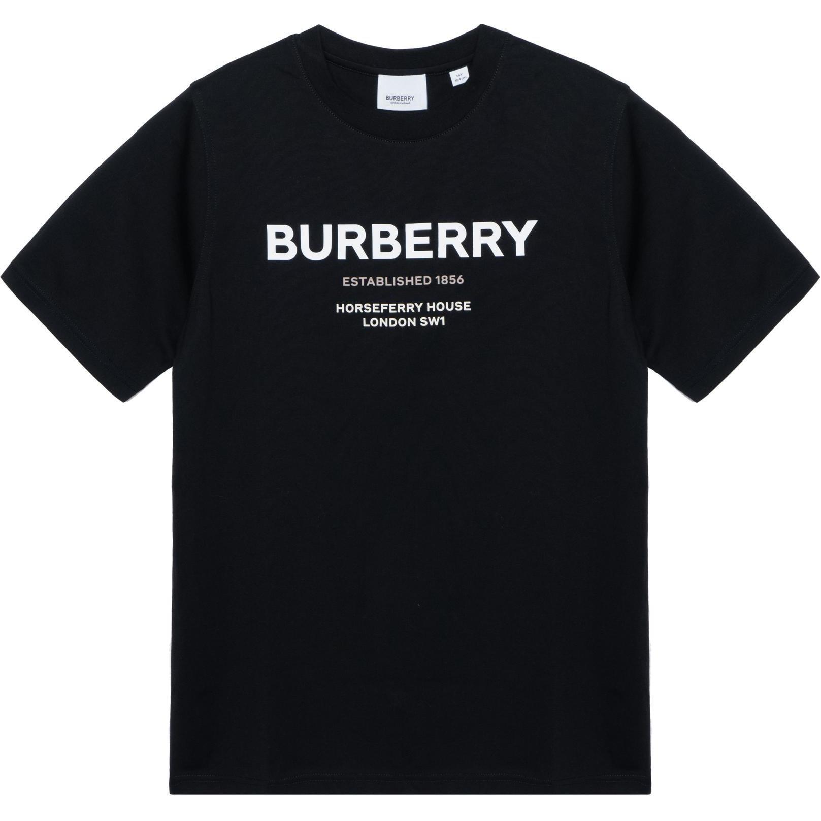 Мужская футболка Burberry Logo Print (черная)