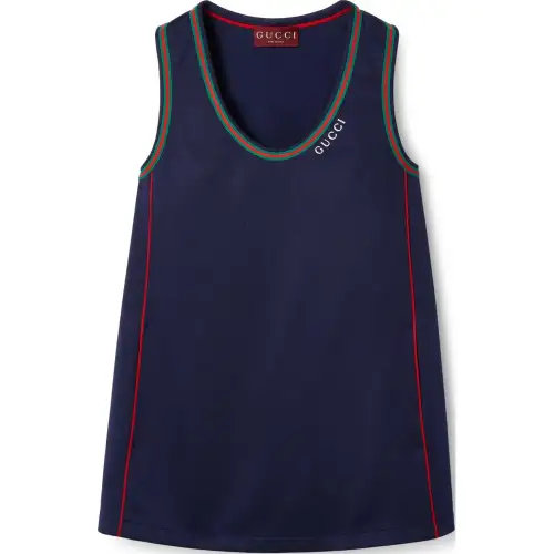 GUCCI SS24 Sleeveless Dress Women's Dark Blue