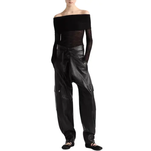 DIOR Leather Pants Women's Black