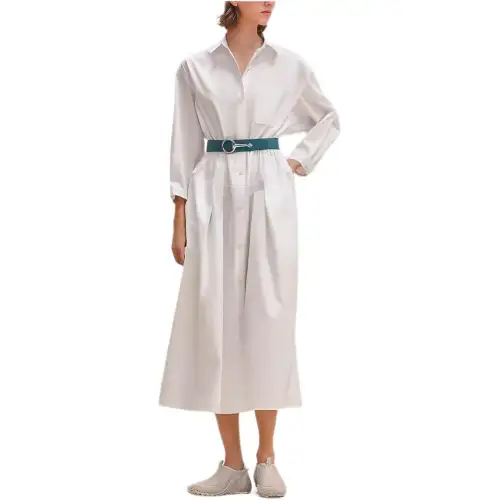 HERMES Long Sleeved Dress Women's White