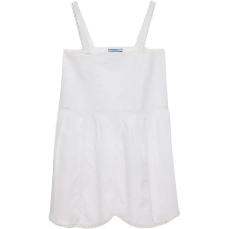 Prada logo-embroidered mini dress