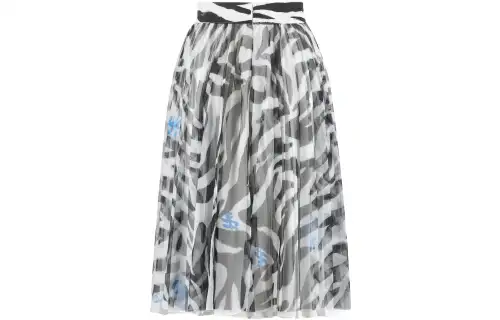 OFF-WHITE zebra-print midi skirt