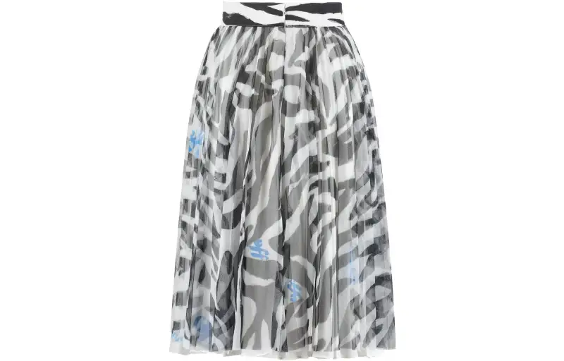OFF-WHITE zebra-print midi skirt